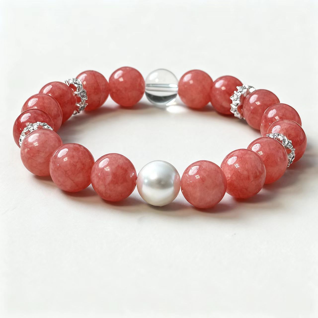 Rhodochrosite Crystal Bracelet