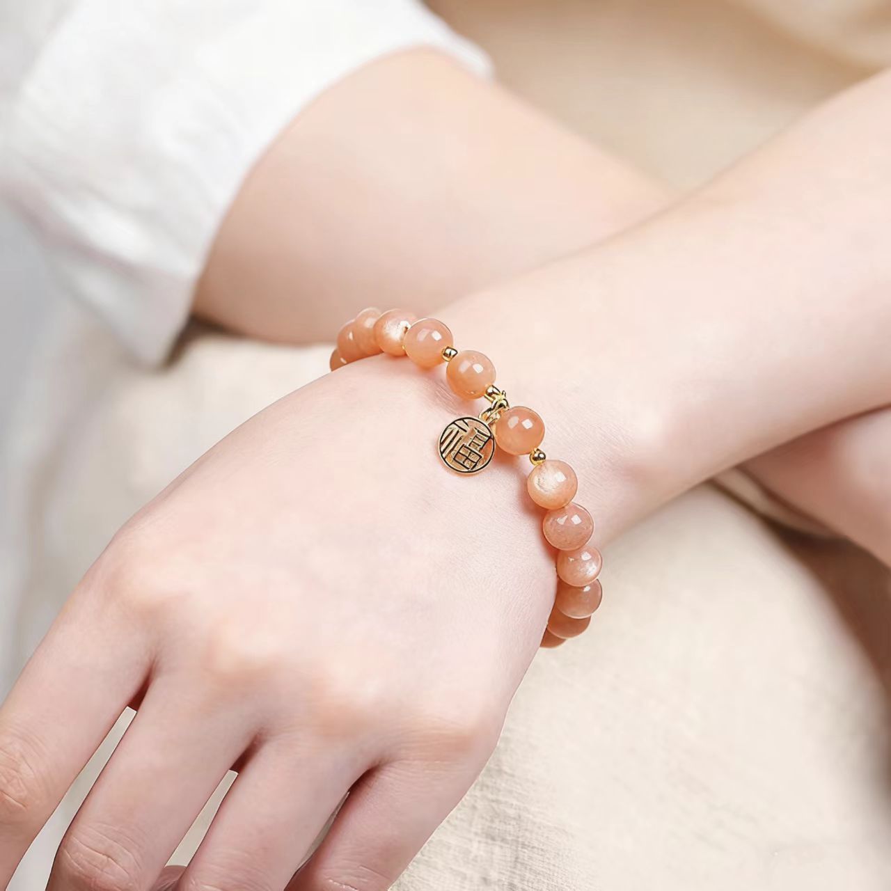 Orange Sunstone Bracelet