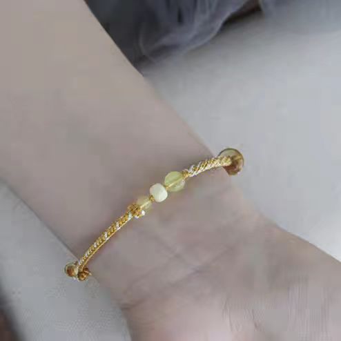 Yellow Citrine Braided Bracelet