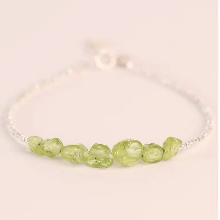 Natural Peridot Crystal Bracelet