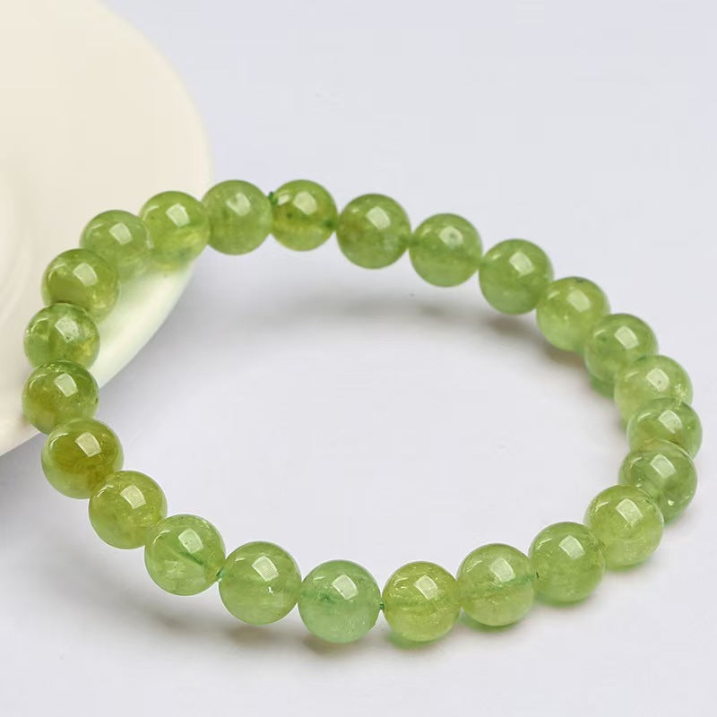 Natural Green Strawberry Quartz Bracelet – Crystal Healing Jewelry
