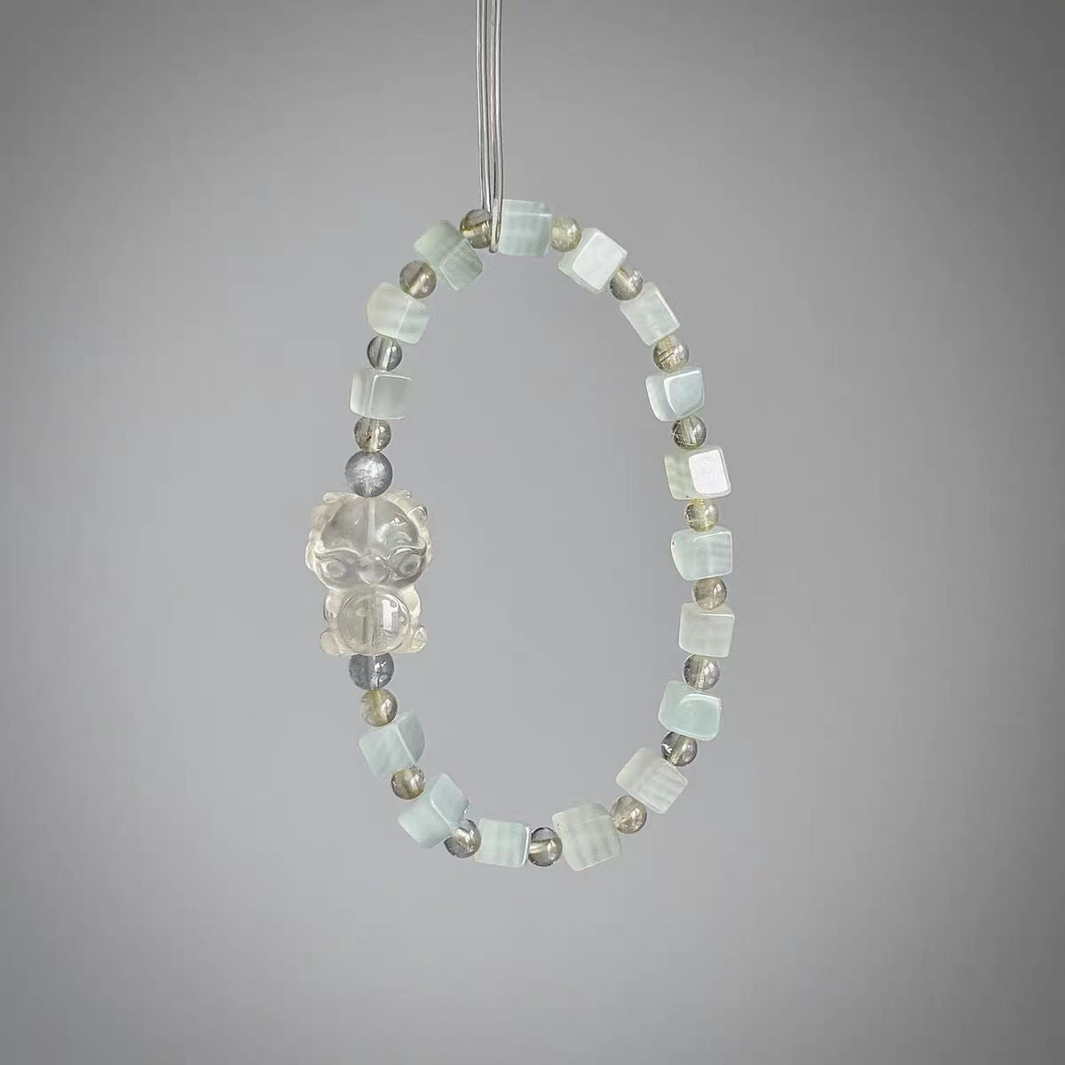 Yellow Citrine & Green Onyx Pixiu Bracelet – Prosperity & Protection