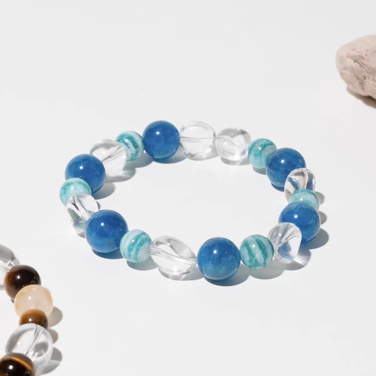 Blue Apatite & Amazonite with Clear Quartz Bracelet