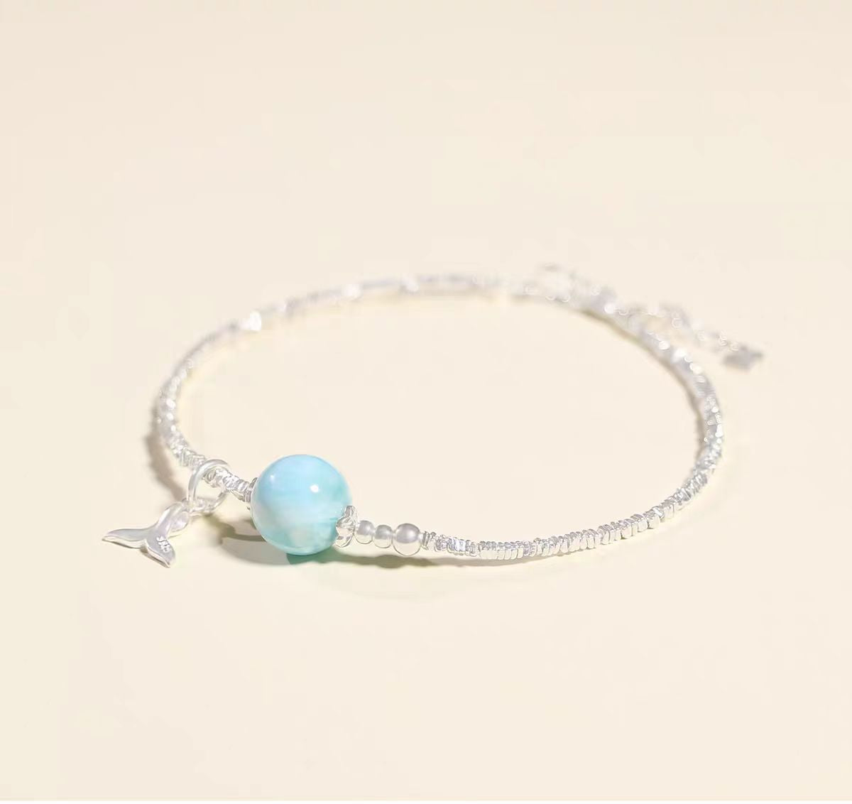 Larimar Mermaid Tail Bracelet – Calming Ocean Energy & Inner Peace