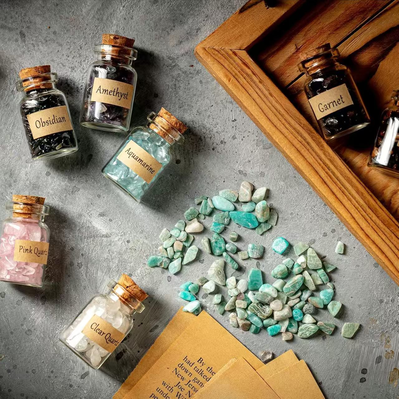 Crystal Wish Bottle – Natural Gemstone Mini Jar