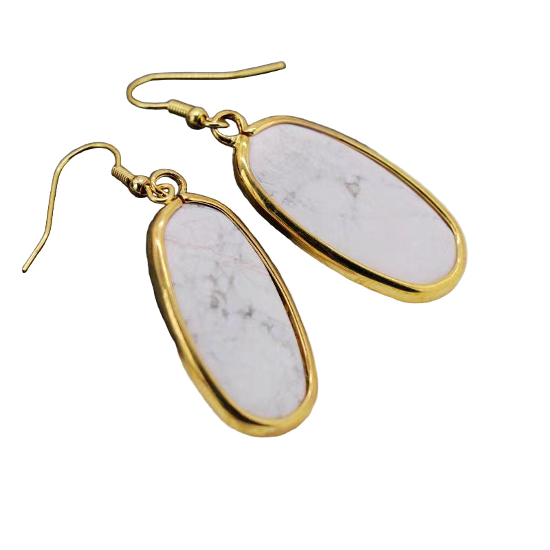 White Howlite Crystal Earrings – Calm, Sleep & Inner Peace