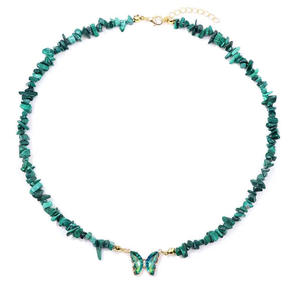 Crystal Chip Butterfly Necklace – Elemental Harmony & Color Energy