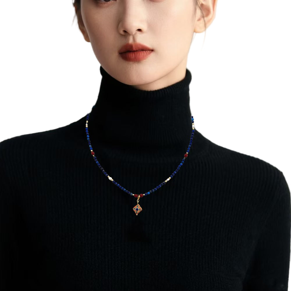 Lapis Lazuli Feng Shui Necklace – Protection & Clarity Power Charm