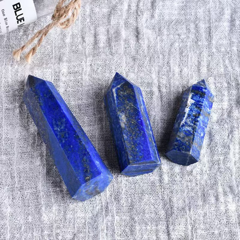 Lapis Lazuli Crystal Tower – Natural Six-Sided Wisdom & Truth Point