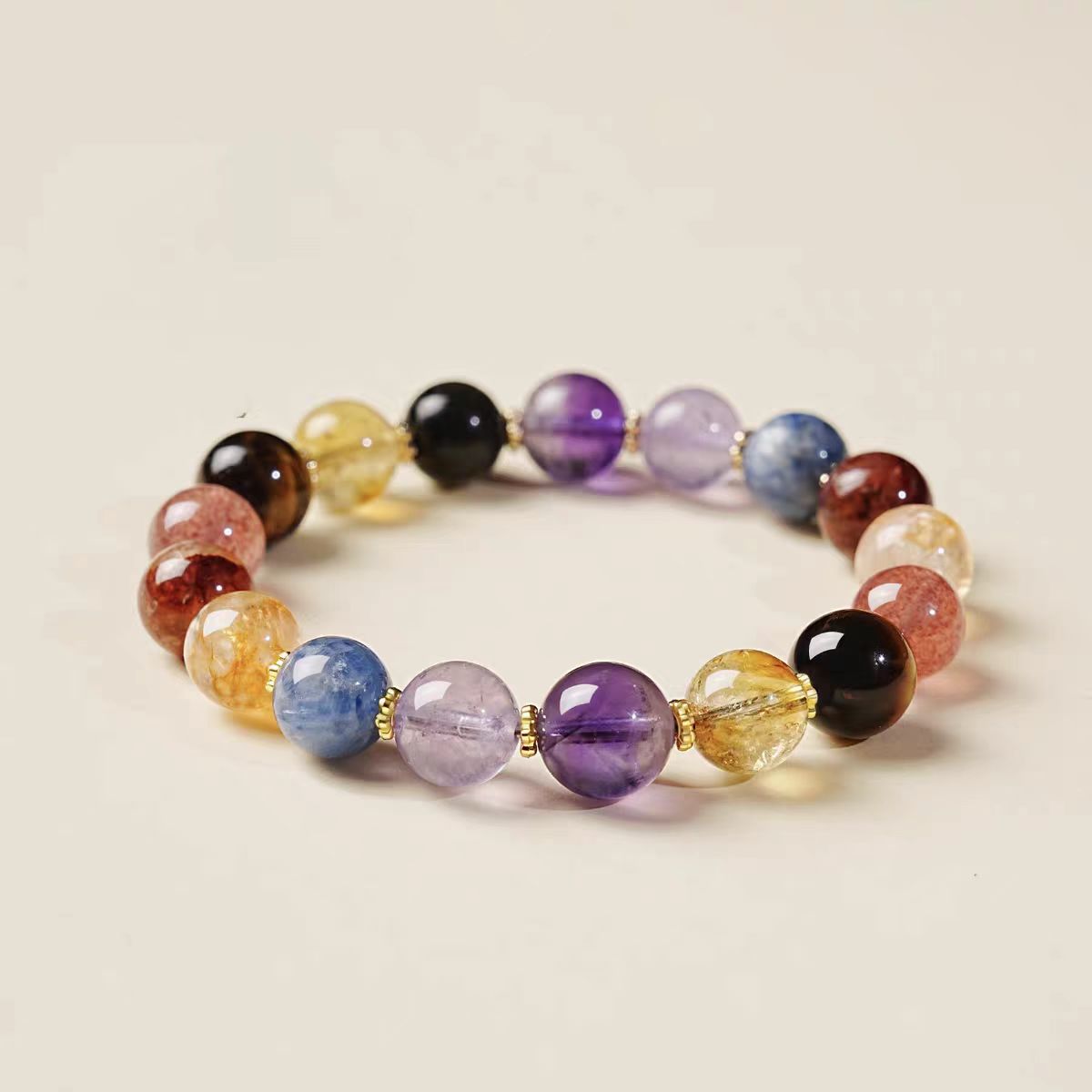 9mm Rainbow Multi-Crystal Bracelet