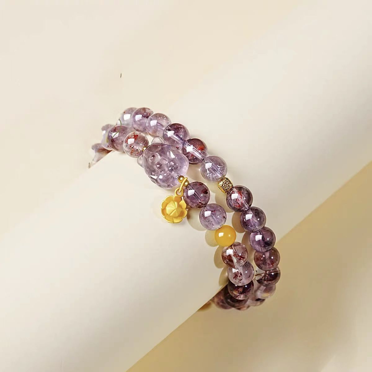 Mystic Amethyst Phantom Double-Layer Bracelet