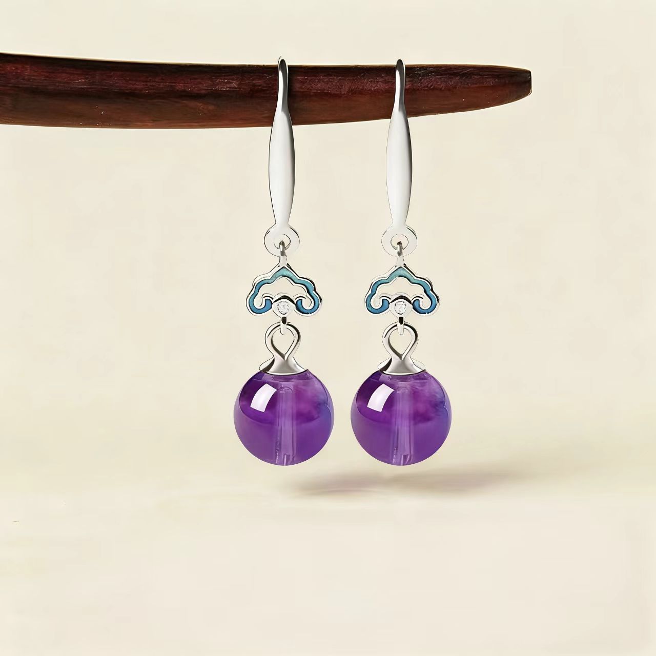 Amethyst Cloud Drop Earrings