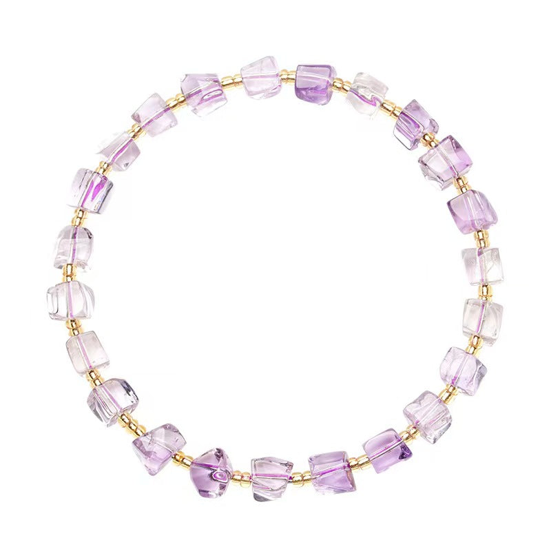 Natural Amethyst Irregular Bead Bracelet