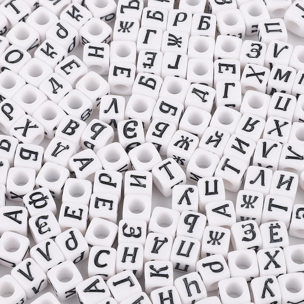 Square Acrylic Alphabet & Number Beads for DIY Crafts