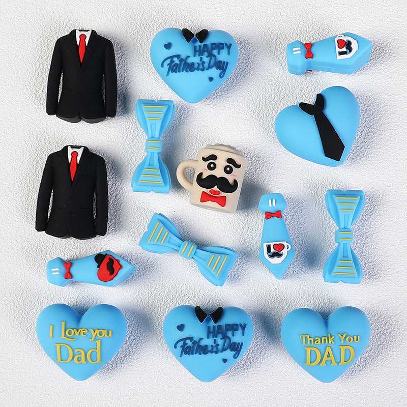 Father’s Day 3D Silicone Beads – Heart Dad Charms for DIY Bracelets & Gifts (20pcs)