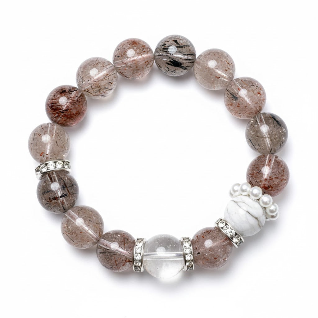 Natural Super Seven & Clear Quartz Bracelet