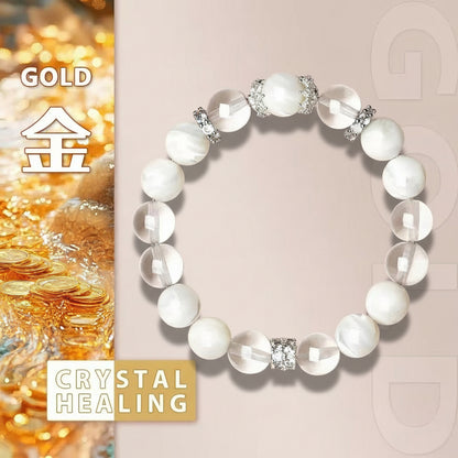 Moonlight Clarity Bracelet – Natural White Quartz & Moonstone