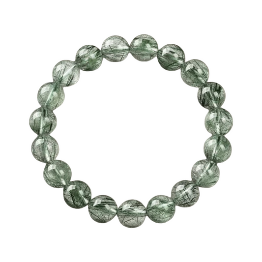 Natural Green Rutilated Quartz Bracelet