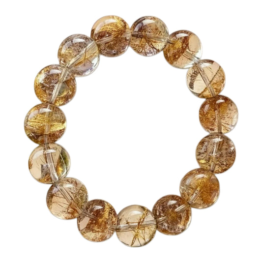 Golden Foil Rutilated Quartz Bracelet