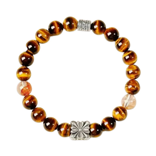 Tiger Eye & Sunstone Grounding Bracelet