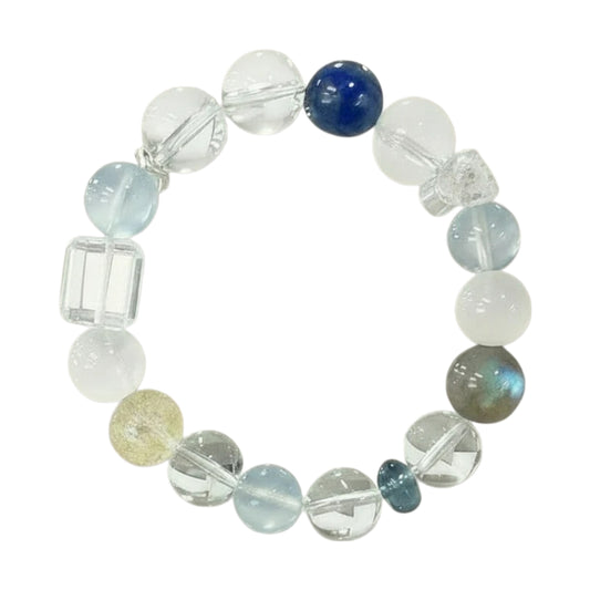 Crystal Harmony Healing Bracelet – Clear Quartz, Blue Lace, Moonstone & More