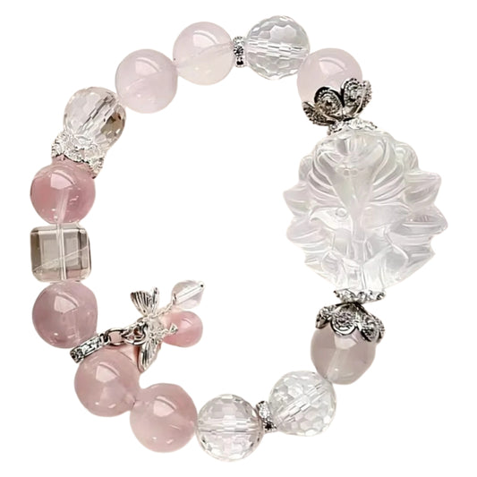 pink crystal bracelet nine-tails fox strawberry quartz