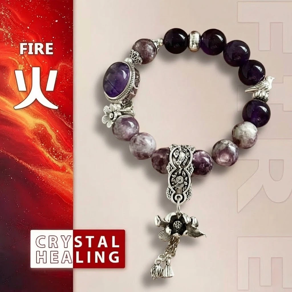 Amethyst Flower Bracelet