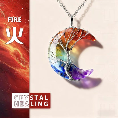 Moon Crystal Tree of Life Necklace 🌈