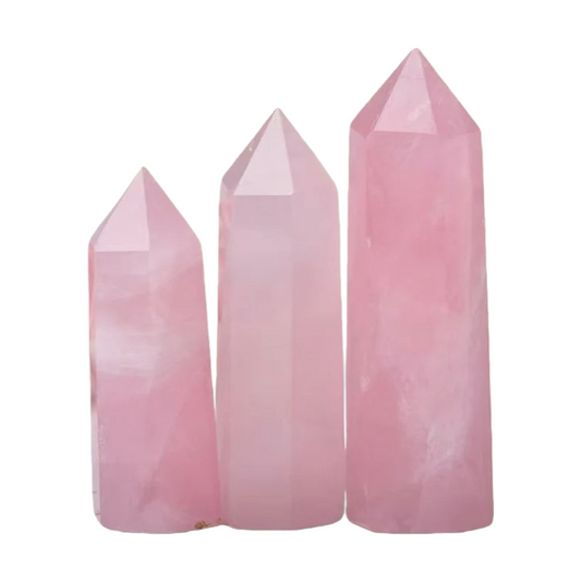 Natural Hexagonal Rose Quartz Crystal Towe