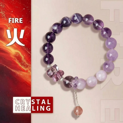 Natural Amethyst Fire Element Bracelet