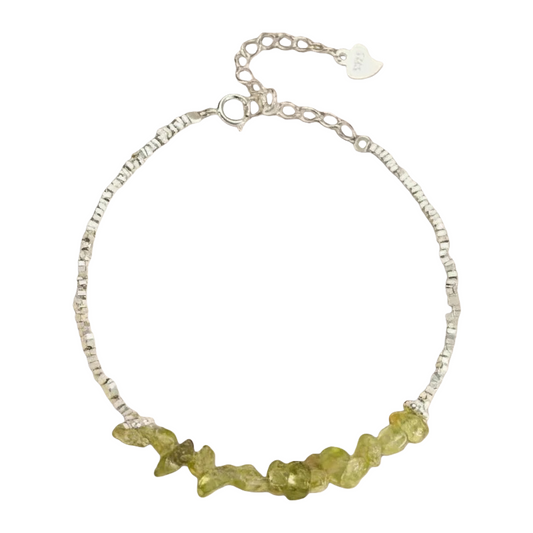 Natural Peridot Crystal Bracelet