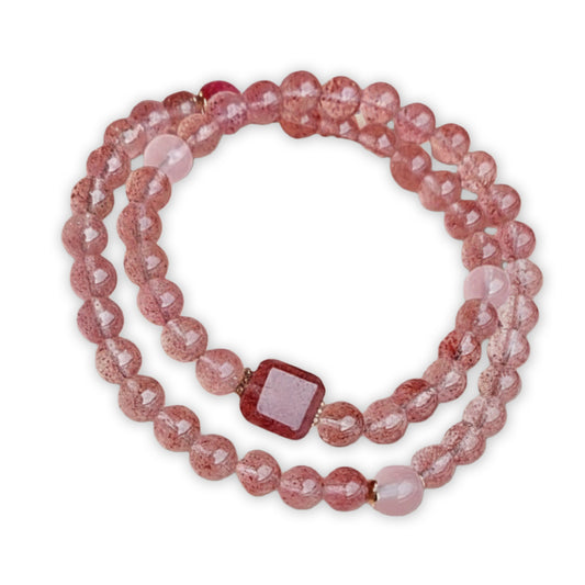 Natural Strawberry Quartz Bracelet