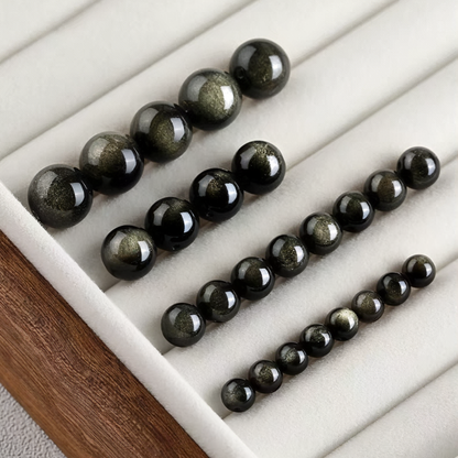 Nature Black Golden Sheen Obsidian