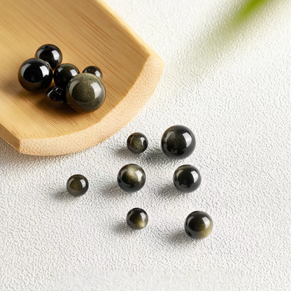 Nature Black Golden Sheen Obsidian