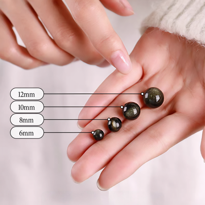 Nature Black Golden Sheen Obsidian