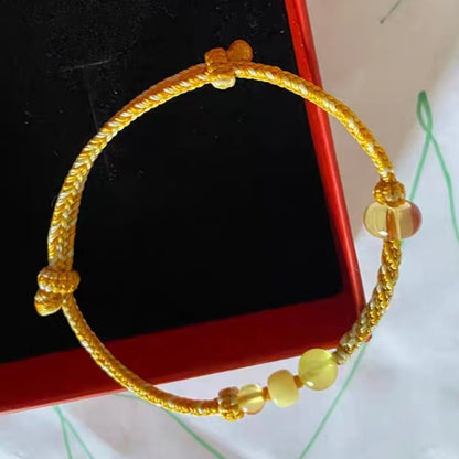 Yellow Citrine Braided Bracelet