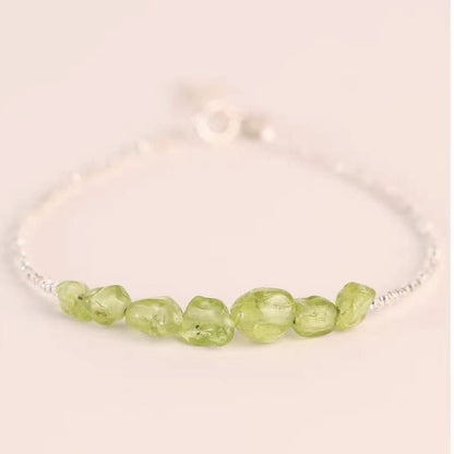 Natural Peridot Crystal Bracelet