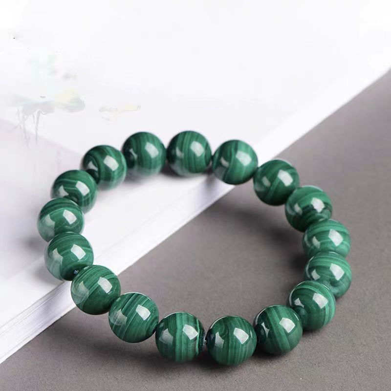 Natural Malachite Beaded Bracelet | Healing Crystal Jewelry for Heart Chakra