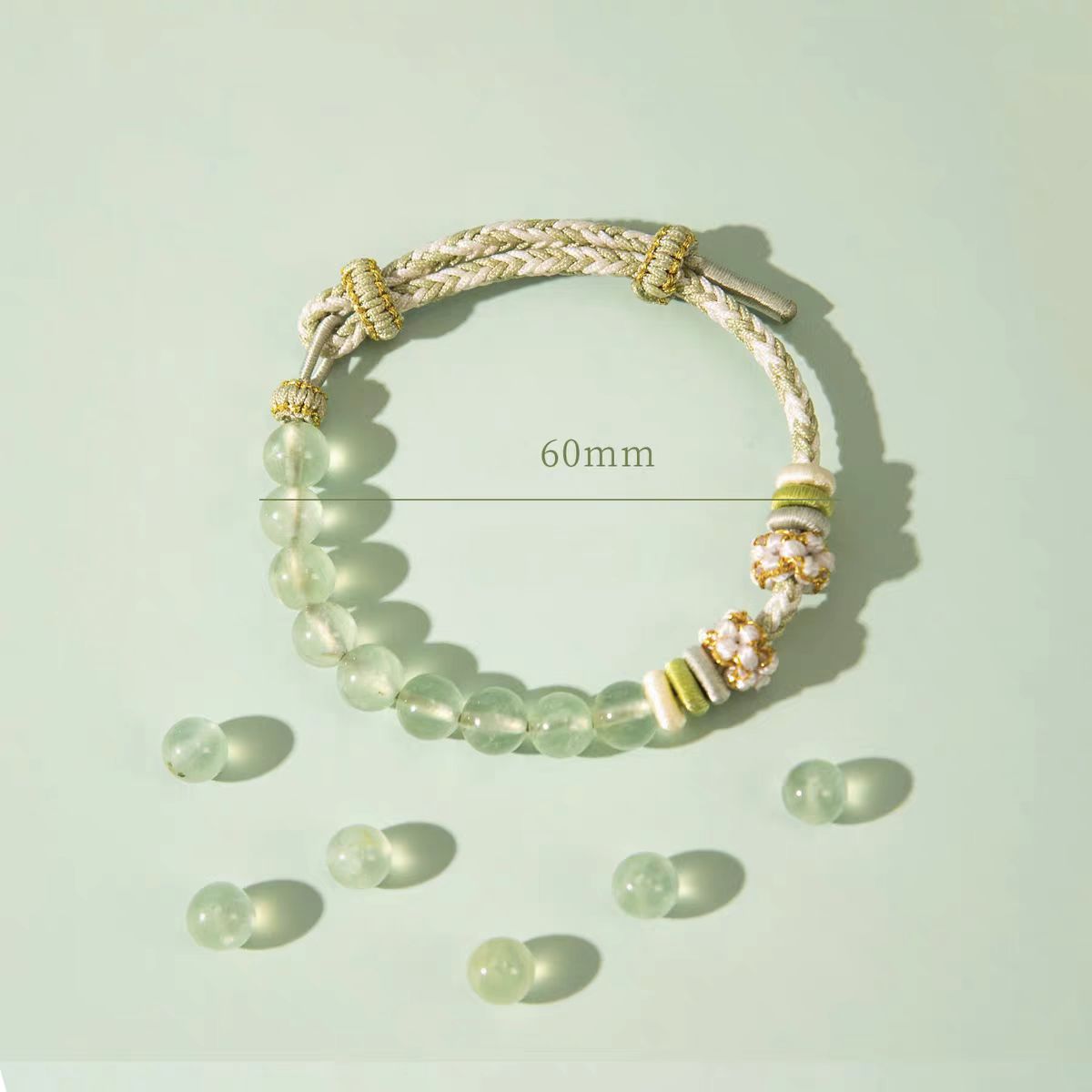 Natural Prehnite Bracelet – Green Strawberry Crystal Beads