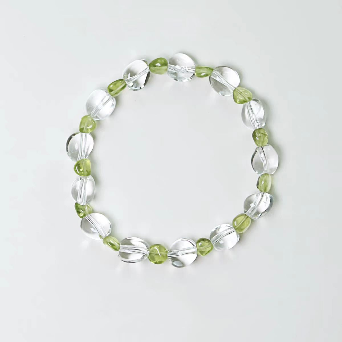 Peridot & Clear Quartz Bracelet – Clarity, Abundance & Light Energy