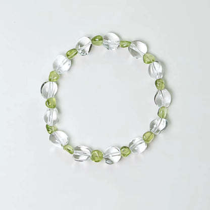 Peridot & Clear Quartz Bracelet – Clarity, Abundance & Light Energy