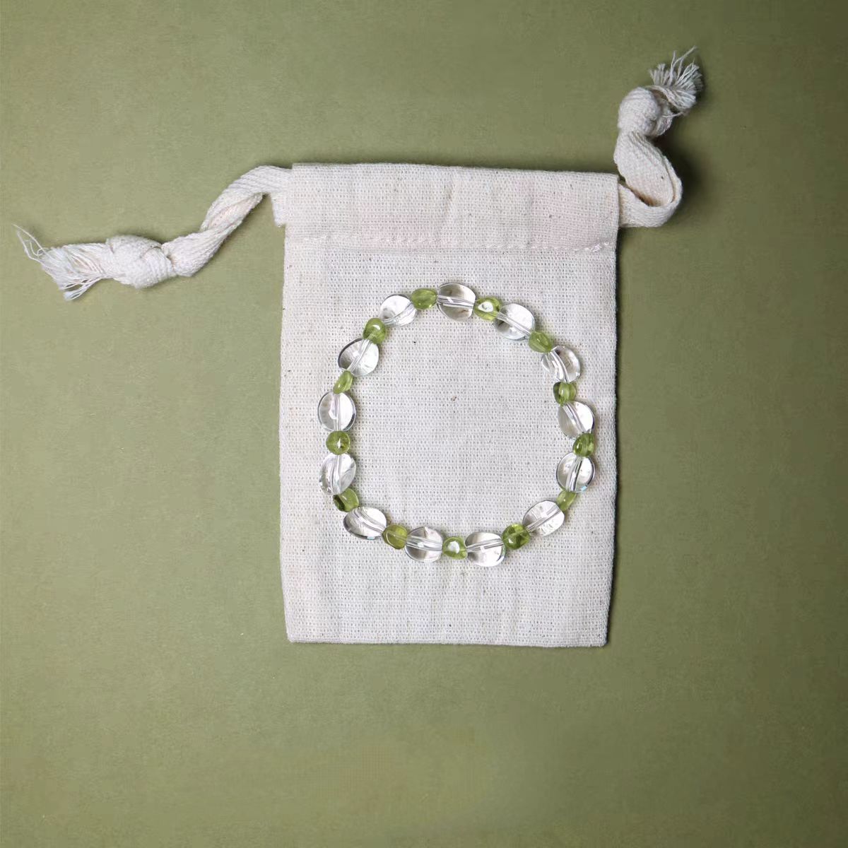 Peridot & Clear Quartz Bracelet – Clarity, Abundance & Light Energy