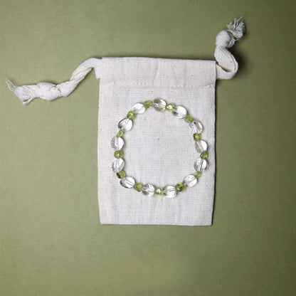 Peridot & Clear Quartz Bracelet – Clarity, Abundance & Light Energy
