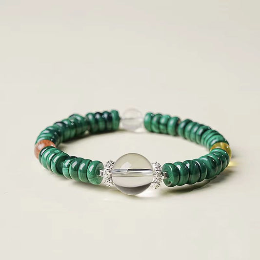 Natural Malachite & Multi-Stone Healing Bracelet – Grounding & Energy Boost