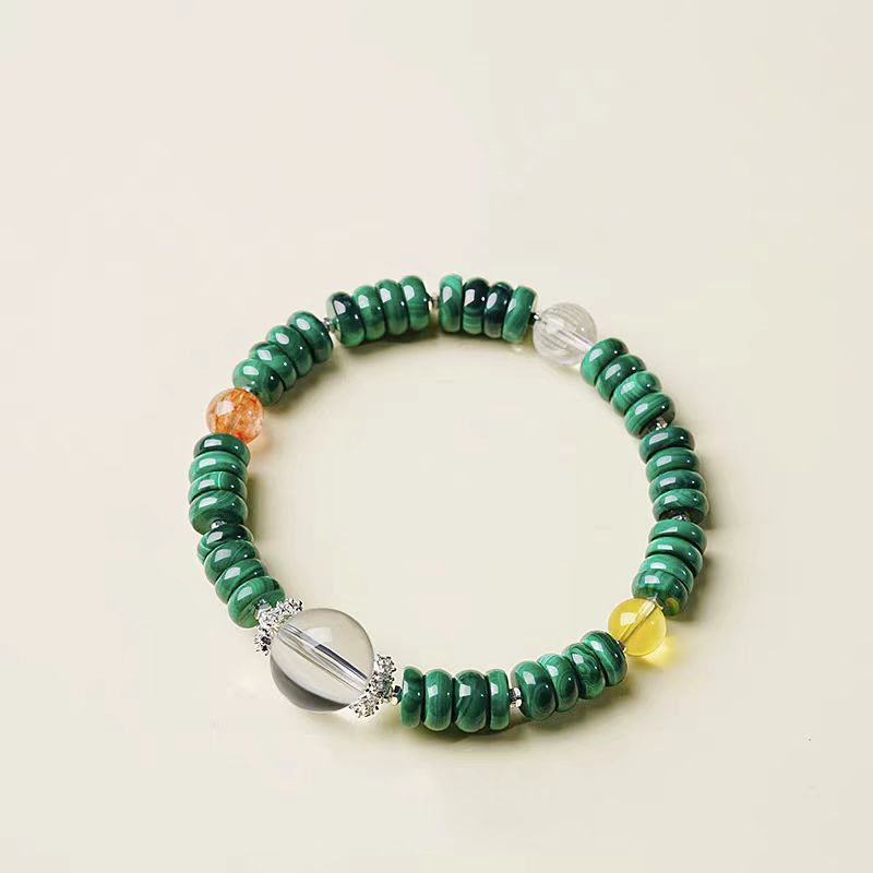 Natural Malachite & Multi-Stone Healing Bracelet – Grounding & Energy Boost