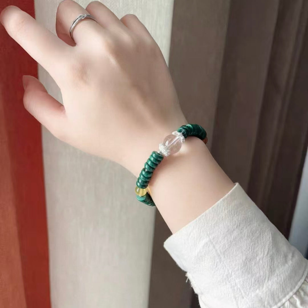 Natural Malachite & Multi-Stone Healing Bracelet – Grounding & Energy Boost