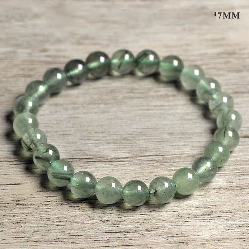 Natural Green Rutilated Quartz Bracelet