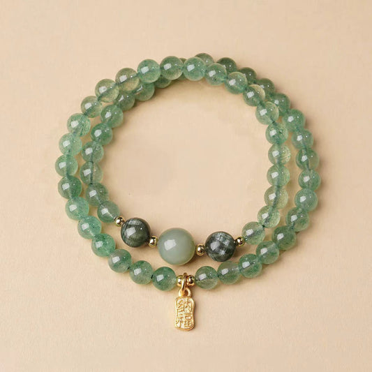 Green Aventurine Triple-Layer Bracelet