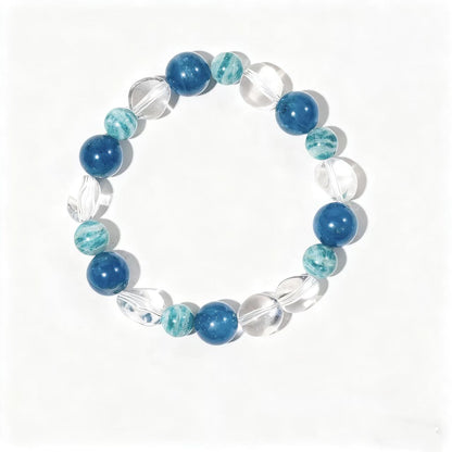 Blue Apatite & Amazonite with Clear Quartz Bracelet