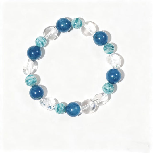 Blue Apatite & Amazonite with Clear Quartz Bracelet